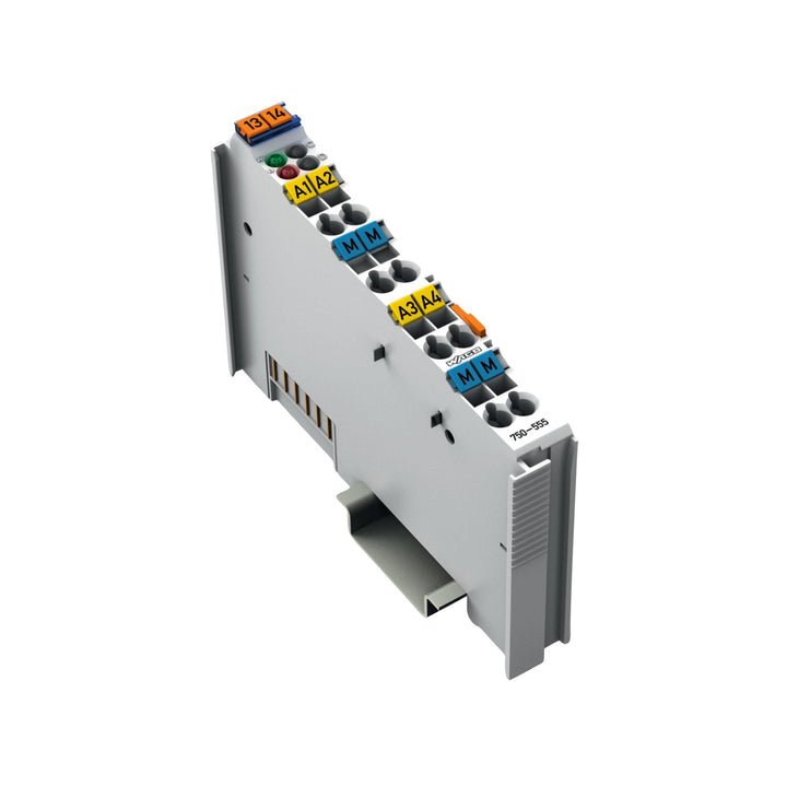 WAGO 750-555 4-channel analog output module, 4-20 mA, 12-bit resolution, IP20