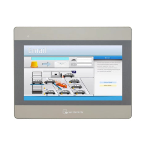Weintek MT8106iE HMI with 10.1" TFT LCD, 1024×600 resolution, and dual-core CPU. Ideal for industrial automation applications.